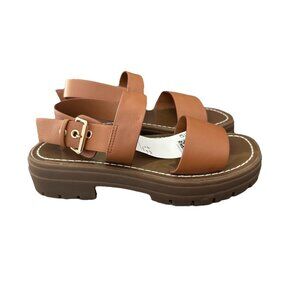 NWT  European H&M Chunky Brown Sandals Ankle Strap Size 6